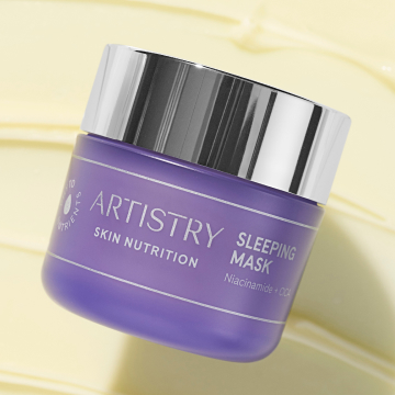 Artistry Skin Nutrition Sleeping Mask jar on top of the mask texture