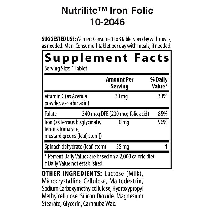 Nutrilite Iron Folic Vitamins Supplements Amway
