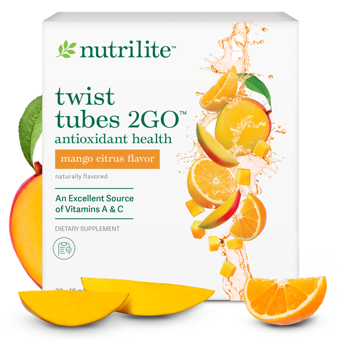 Tubitos 2GO™ de Nutrilite™ – Salud antioxidante – Mango cítrico