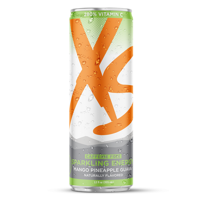 Jugo de energía XS™ burbujeante 12 oz - Mango, piña y guayaba sin cafeina
