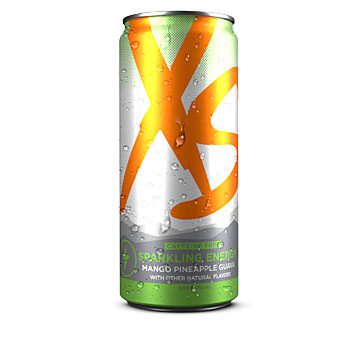XS™ Jugo de energía burbujeante – Mango, piña y guayaba sin cafeína