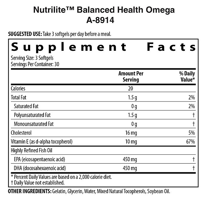 Nutrilite™ Balanced Health Omega Vitamins & Supplements Amway