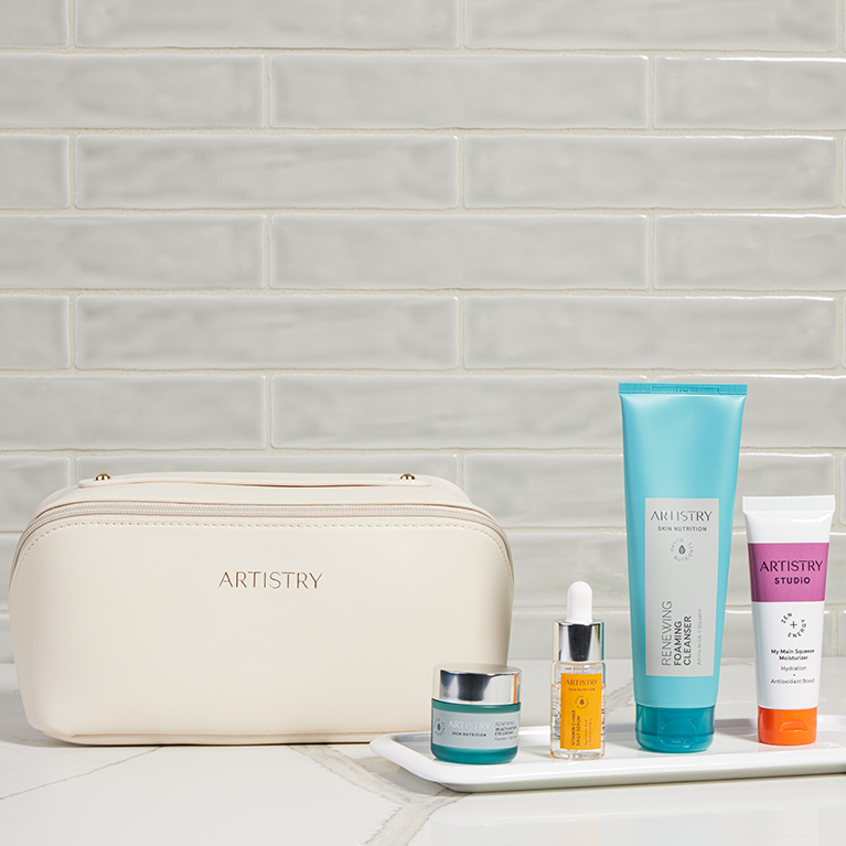 Artistry Toiletry bag and sample Artistry products
